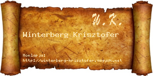 Winterberg Krisztofer névjegykártya